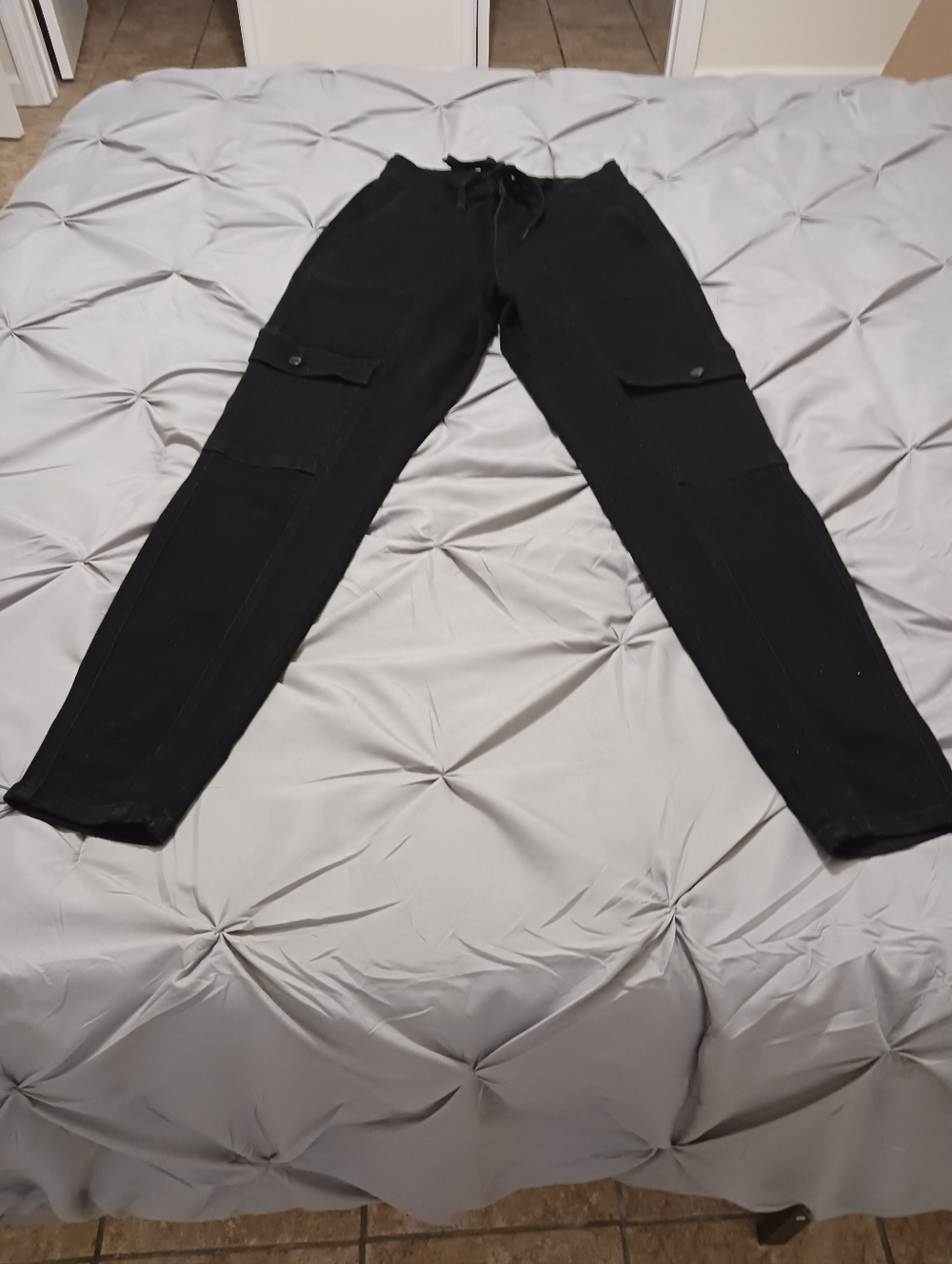 5 For $25! Judy Blue High Waist Black Cargo Denium Joggers  Drawstring 5/27